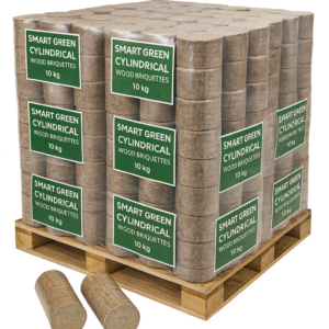 Drevené brikety Smart Green – paleta 80 × 10 kg (spolu 800 kg)