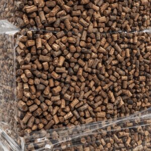 Drevené pelety A1 tmavé – buk & dub – Paleta 1000 kg